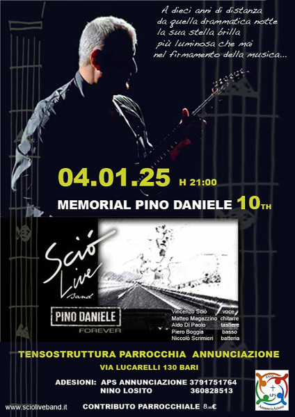 Bari  ricorda Pino Daniele : Memorial  con Sciò Live Band live concert