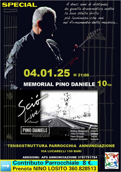 SPECIAL Concerto Memorial PINO DANIELE 10 TH con la Tribute Band "SCIO' Live