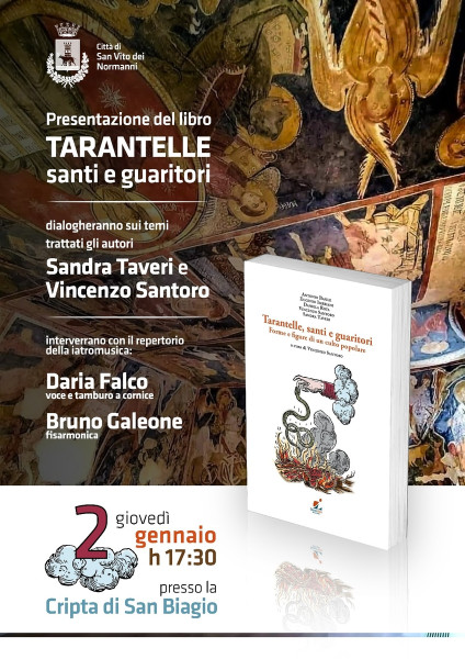 Presentazione del volume sul tarantismo "Tarantelle Santi e guaritori" e interventi musicali di Daria Falco e Bruno Galeone