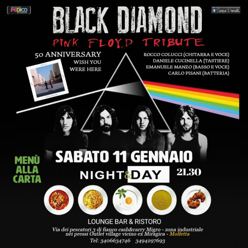 Black Diamond Pink Floyd tribute live a Molfetta - 50' Anniversary Wish You Were Here