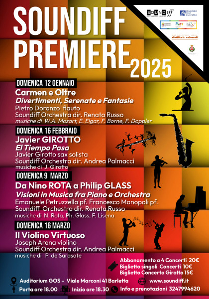 Al via la nuova straordinaria Rassegna Musicale SOUNDIFF PREMIERE 2025!