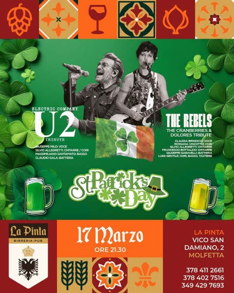 Happy St. Patrick's Day a Molfetta - The Cranberries and Dolores & U2 tribute night