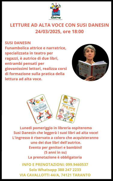 LETTURA AD ALTA VOCE CON SUSI DANESIN