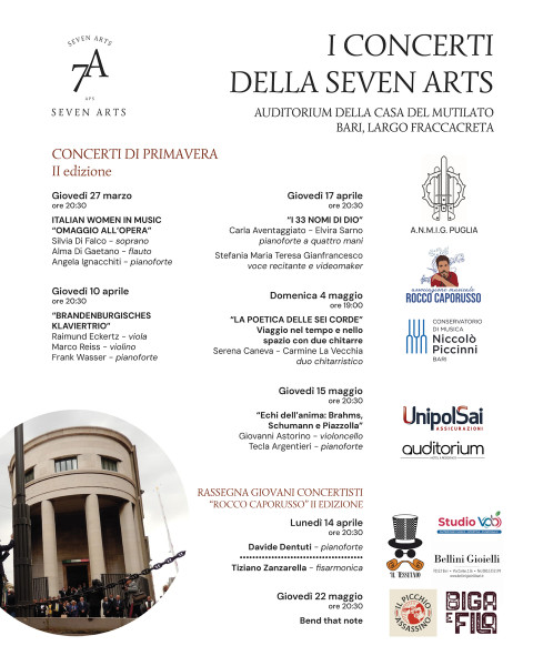 Tornano i Concerti della Seven Arts