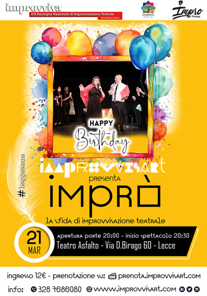 Imprò - la sfida spettacolo di Improvvisazione Teatrale "Special BDay Edition"