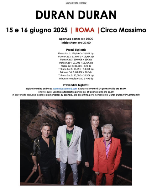 Duran Duran live concert al Circo Massimo