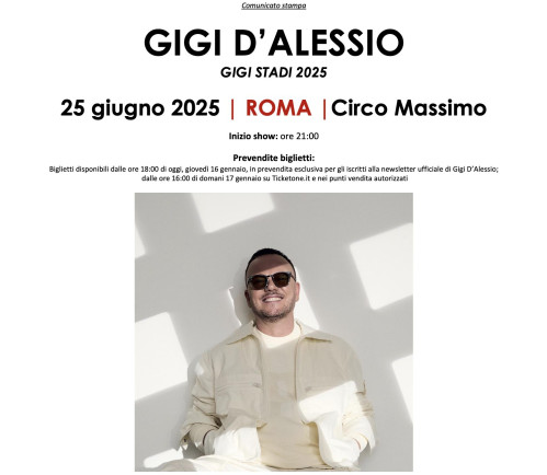 Gigi D'alessio live concert al Circo Massimo