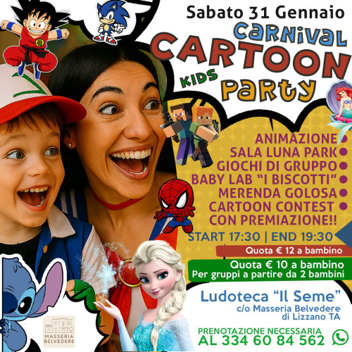 CARNIVAL CARTOON KIDS PARTY  - un evento per tutte le famiglie