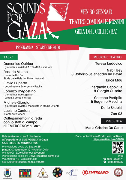 Sounds for Gaza: Musica e Parole per Emergency a Gaza
