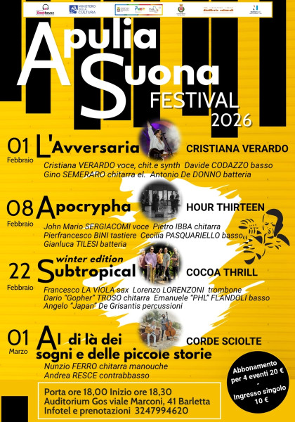 Rassegna “Apulia Suona” | Festival 2026 a cura di Beathoven APS