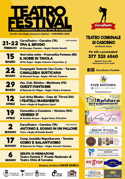 TEATRO FESTIVAL - 9° Premio Nazionale di Teatro Città di Carosino