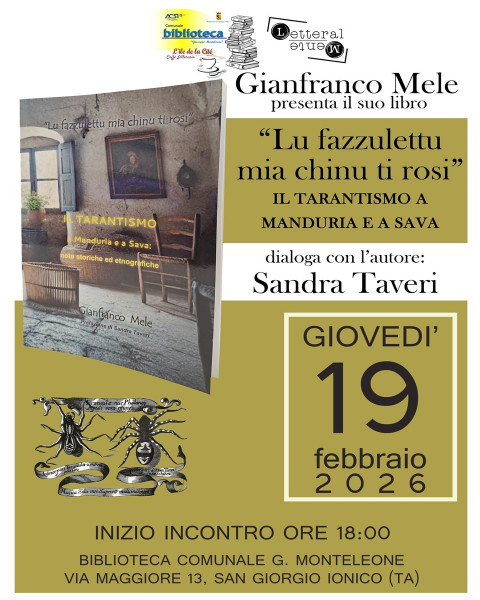 Presentazione del libro sul tarantismo "Lu fazzulettu mia chinu ti rosi" di Gianfranco Mele
