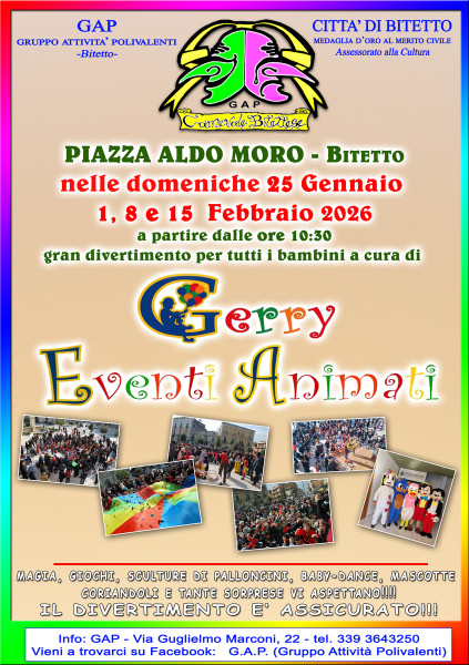 Carnevale Bitettese 2026 per i Bambini