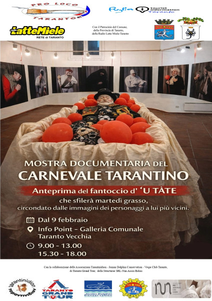 Carneval&Arte 2026. 9-22 Febbraio. Mostra fotografica del carnevale tarantino