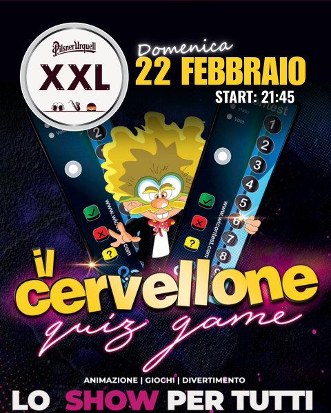 DOM 22 FEB  IL CERVELLONE QUIZ GAME