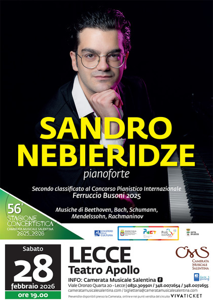 56ª Stagione Concertistica della Camerata Musicale Salentina - Sandro Nebieridze