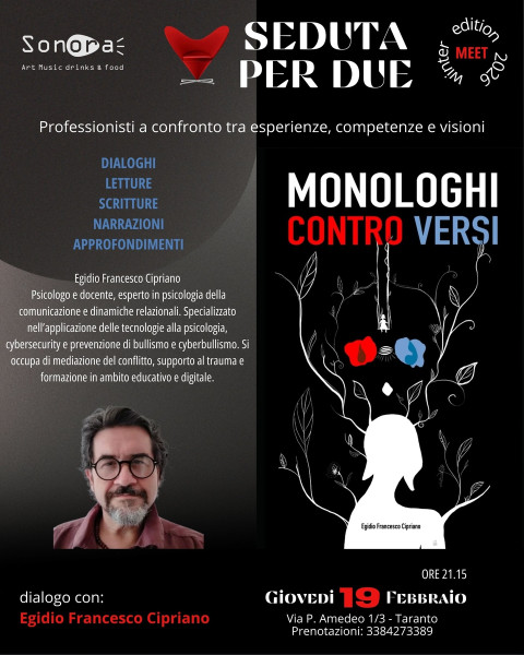 Seduta per due: ospite Egidio Francesco Cipriano