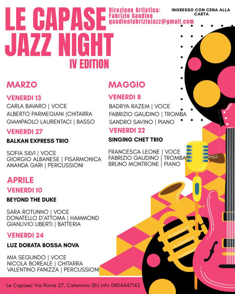 LE CAPASE JAZZ NIGHT IV EDITION CALENDARIO EVENTI