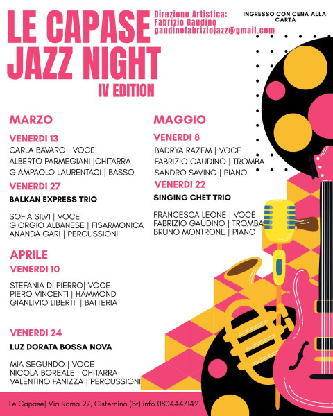 LE CAPASE JAZZ NIGHT IV EDITION CALENDARIO EVENTI