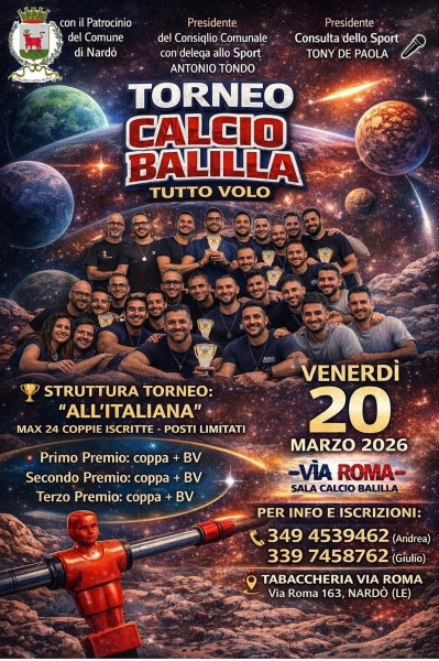 TORNEO DI CALCIO BALILLA TUTTO VOLO A NARDO'