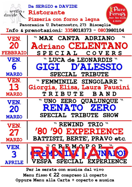 VENERDI' live tribute