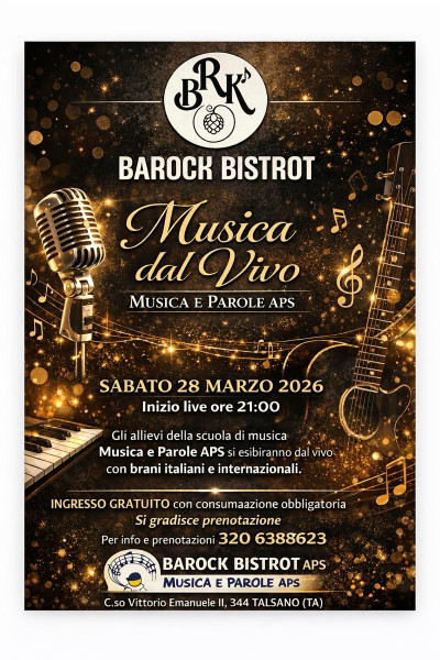 "Musica e Parole aps" presenta MUSICA DAL VIVO