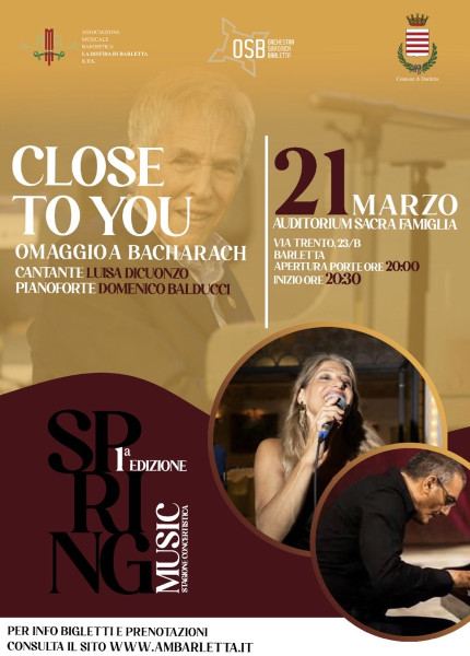 Close to you omaggio a Bacharach