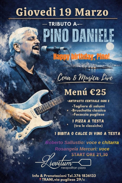 Happy birthday Pino - cena spettacolo a Trani