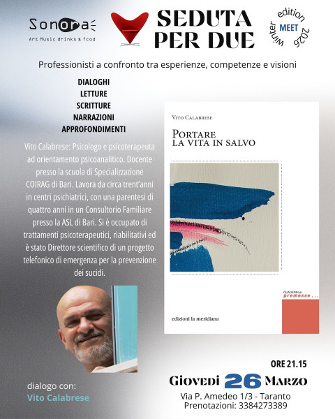 Rassegna Meet Spring 2026, ospita: Vito Calabrese