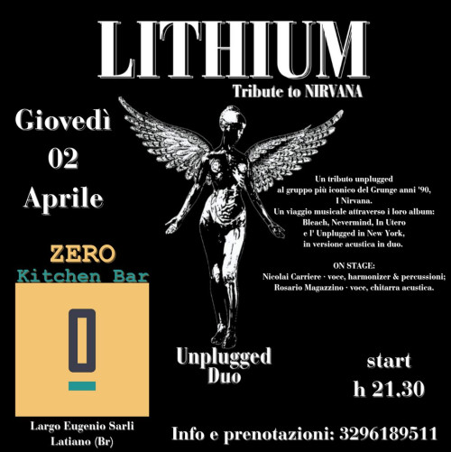 LITHIUM Tribute to Nirvana Unplugged Duo #LIVE@ZERO Kitchen Bar - Latiano (Br)