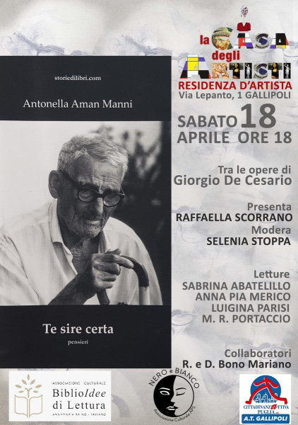 Presentazione del  libro Te sire certa,  di Antonella Manni