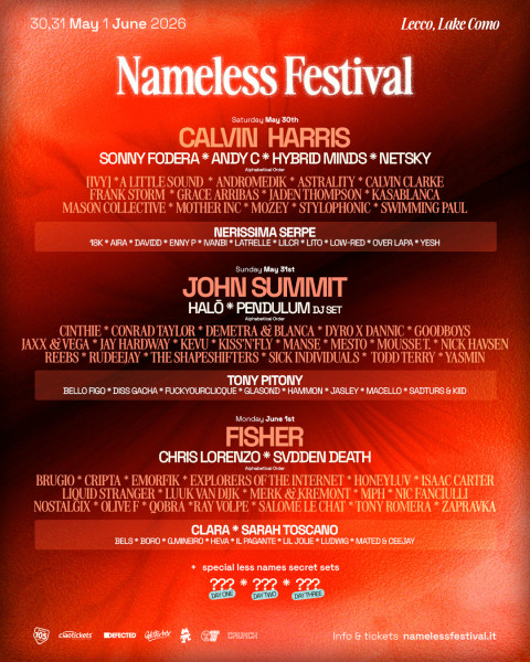 Nameless Festival - Calvin Harris, Sonny Fodera, Andy C, Hybrid Minds, Netsky