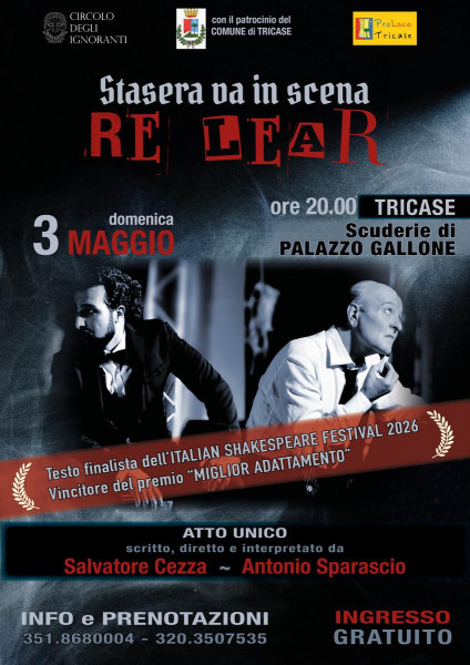 Stasera va in scena Re Lear