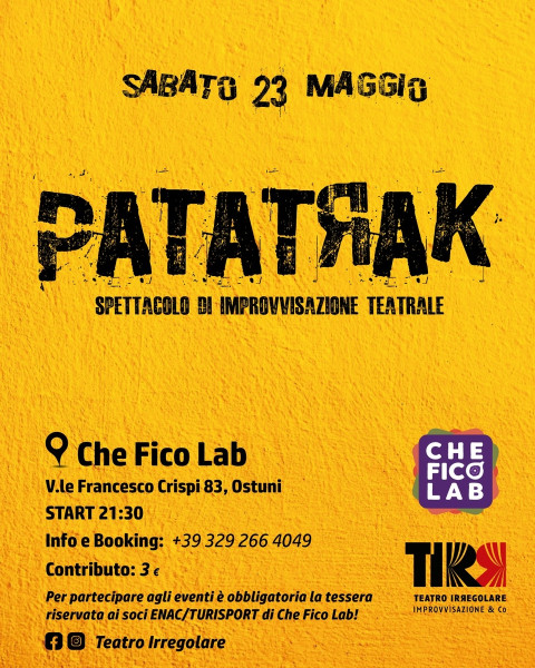 PATATAK: L'improvvisazione teatrale va in scena da Che Fico Lab