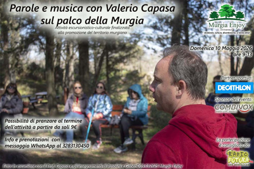 Parole e musica con Valerio Capasa sul palco della Murgia