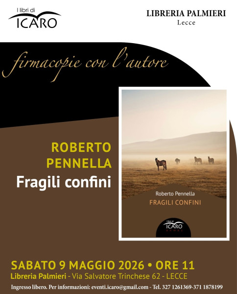 Roberto Pennella a Lecce: firmacopie per Fragili confini alla Libreria Palmieri