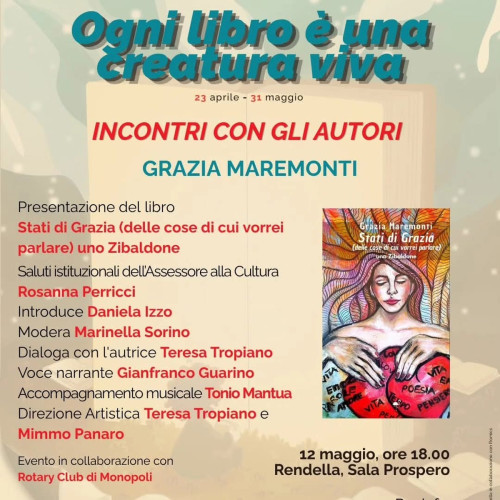 INCONTRO CON GLI AUTORI " maggio dei libri" Stati di grazia Grazia Maremonti