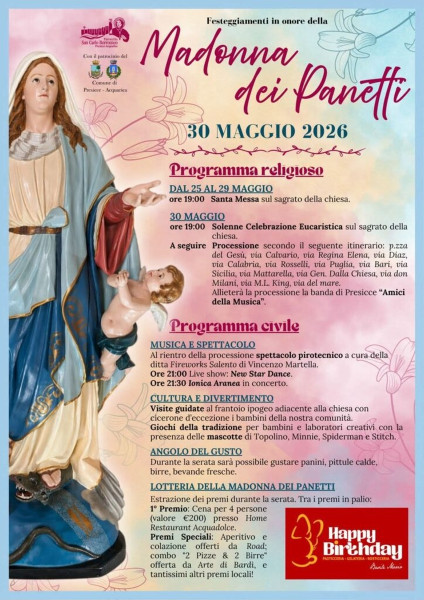Festa della Madonna dei Panetti e pizzica con gli "Ionica Aranea"