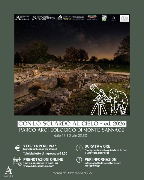 Con lo sguardo al Cielo ed.2026 per La Notte Europea dei Musei