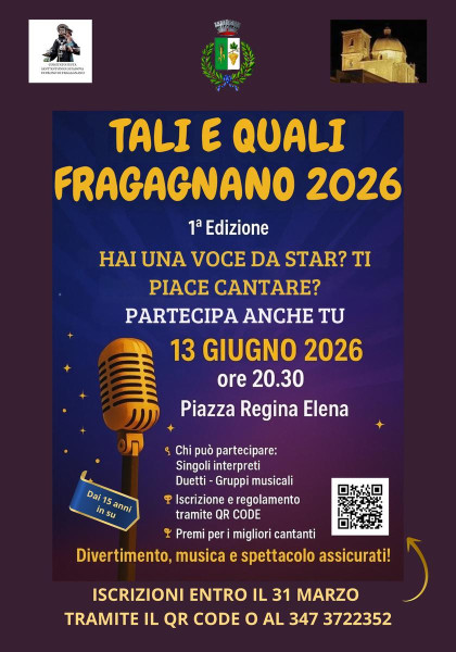"TALI E QUALI FRAGAGNANO 2026" - 1ª  Edizione