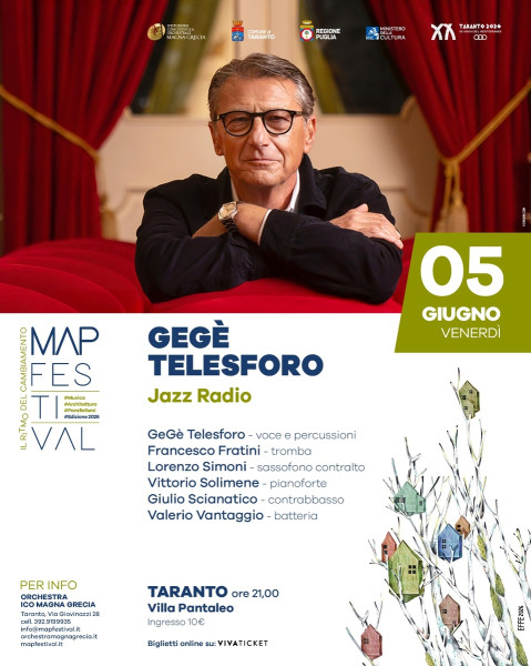 GEGE' TELESFORO in JAZZ RADIO - Inaugurazione MAP Festival 2026 #Musica #Architettura #Parallelismi VI edizione