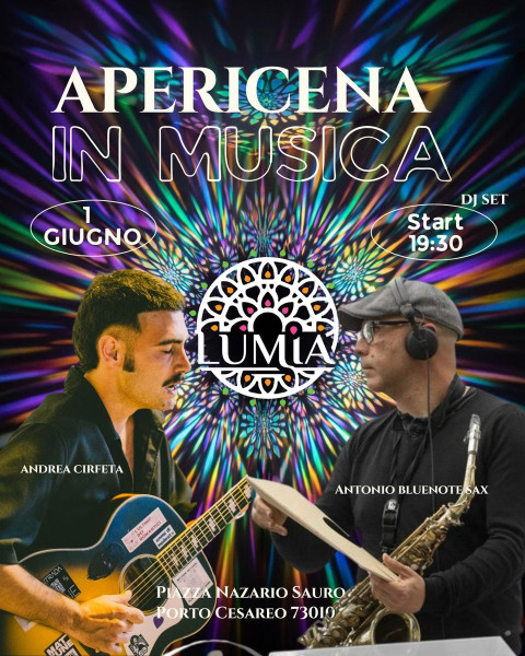 Porto Cesareo, da Lumia Apericena in Musica Tra Vinili, Sax e live Music
