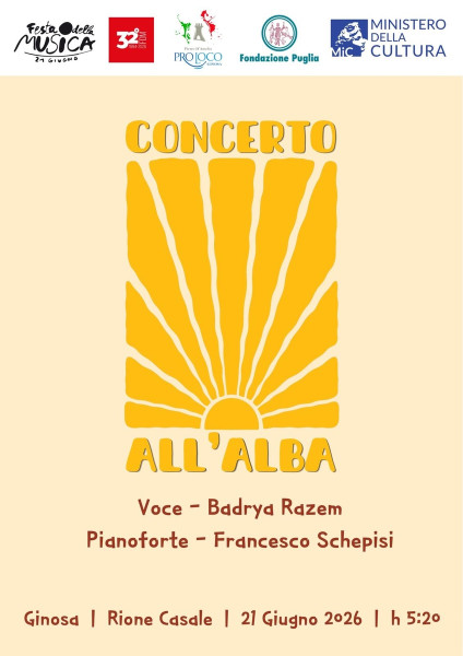 Concerto all'Alba  Festa della Musica 2026