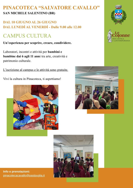 Arte per crescere: al via il Campus Cultura in Pinacoteca