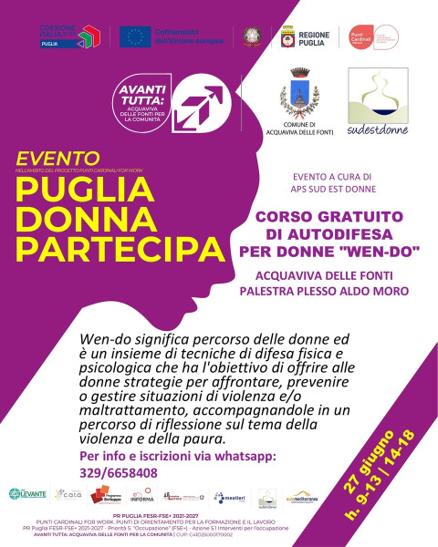 Corso gratuito di autodifesa per donne Wendo
