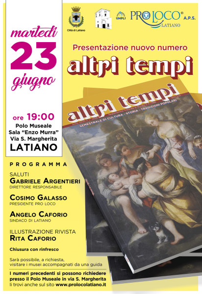 Presentazione nuovo numero di Altri Tempi