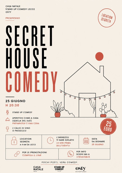 SECRET HOUSE COMEDY - la serata chill