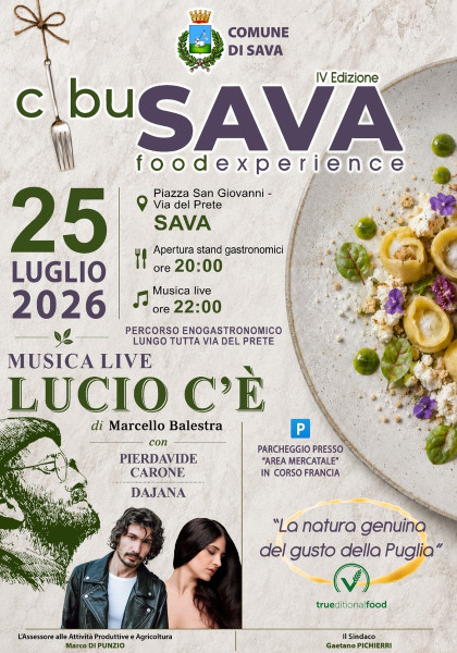 SAVA FOOD EXPERIENCE- PIERDAVIDE CARONE - DAYANA - LUCIO C’è di MARCELLO BALESTRA