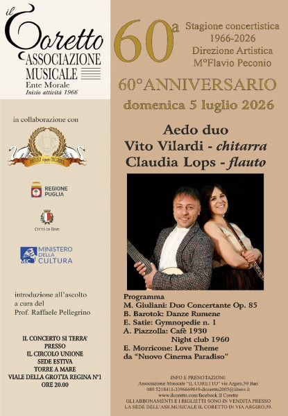 AEDO DUO  VITO VILARDI CHITARRA- CLAUDIA LOPS - FLAUTO