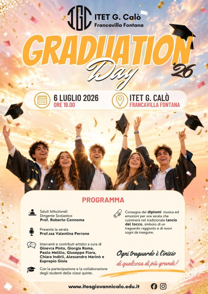 L'ITET Giovanni Calò di Francavilla celebra i suoi diplomati: il 6 luglio torna il Graduation Day
